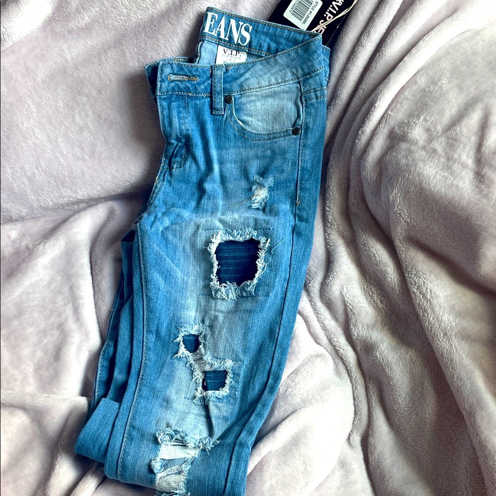 VIP Kids Ripped Blue Jeans